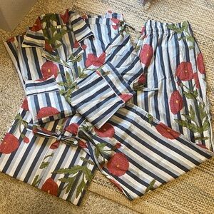 Floral Striped Pajama Set